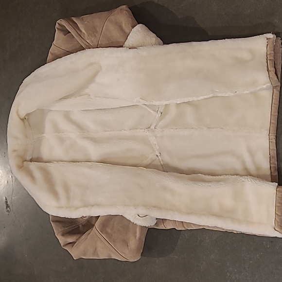 WILSONS LEATHER TAN SUEDE FAUX FUR LINED COAT WITH TOGGLE BUTTONS - Picture 7 of 11